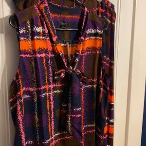 J Crew pleated skirt w/ J Crew shirt plaid